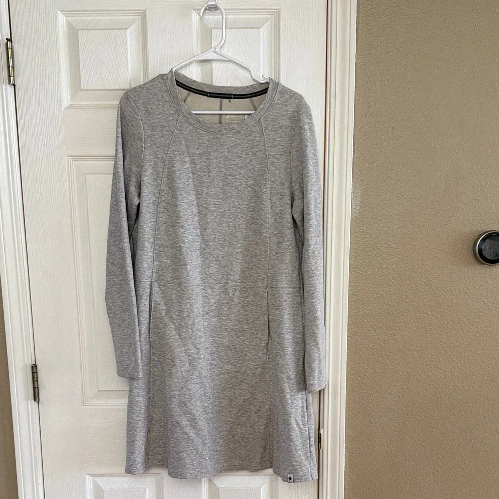 Smartwool Light Heather Gray Long Sleeve Knit Dress - Picture 1 of 7